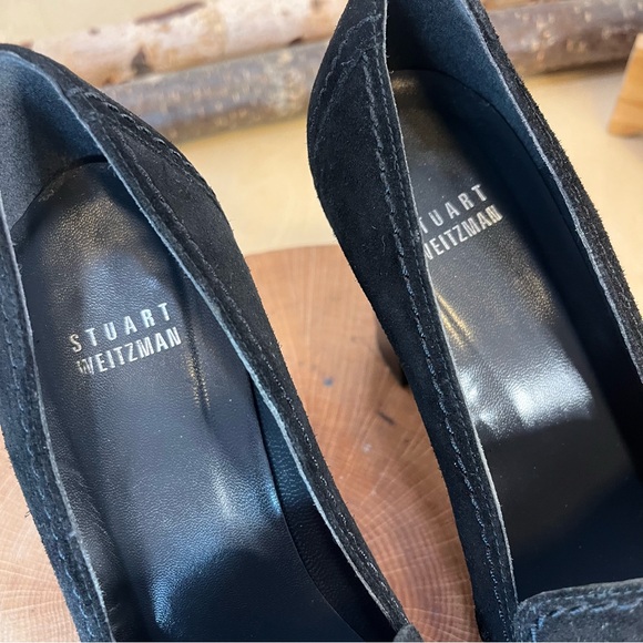 *Stuart Weitzman | Black Suede Loafer Pumps Size 8M - Picture 6 of 16